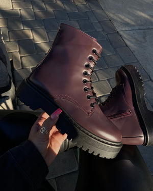 Late Nights- Burgundy Boots